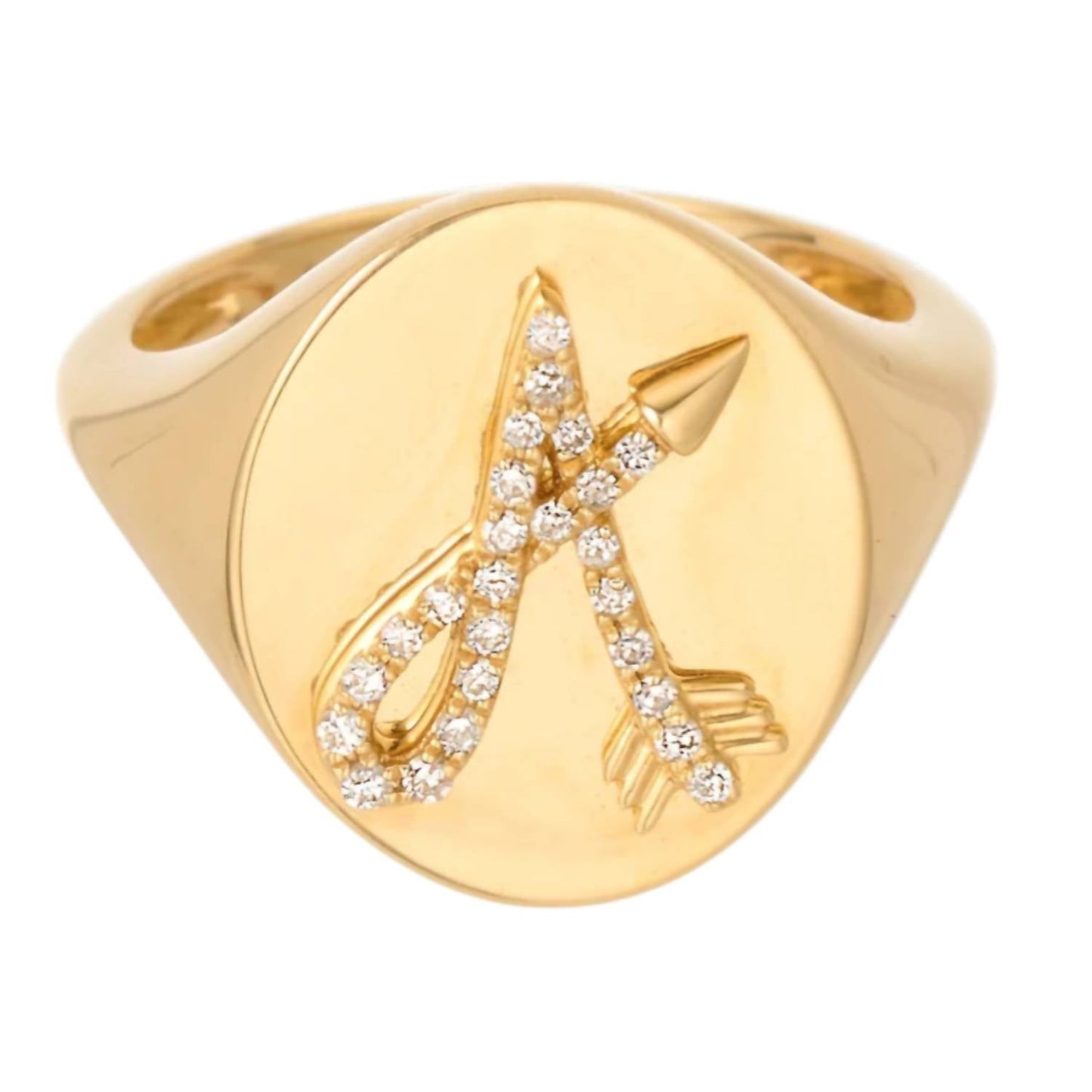 Adina Reyter - Women's Diamond Arrow Initial Signet Ring - A