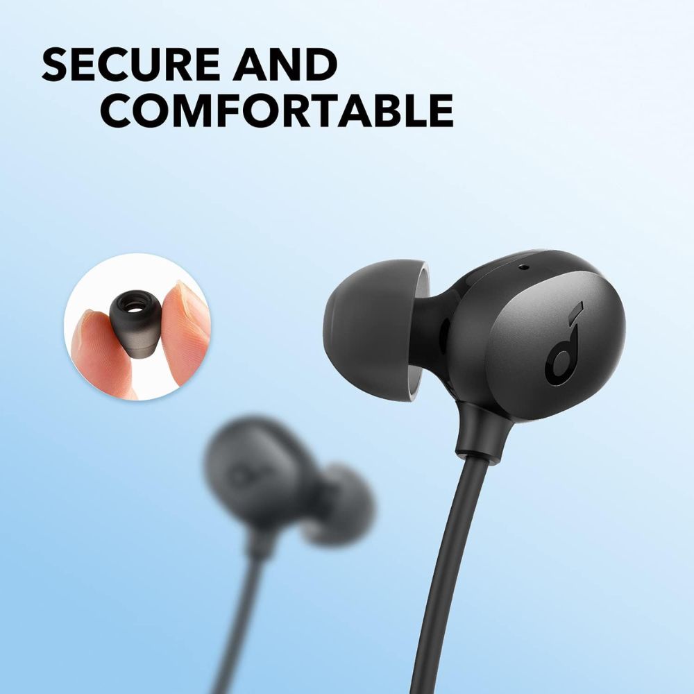 Soundcore da Anker - Fones de ouvido sem fio Life U2i com faixa de pescoço, 22 horas de reprodução, drivers de 10 mm, IPX5, preto
