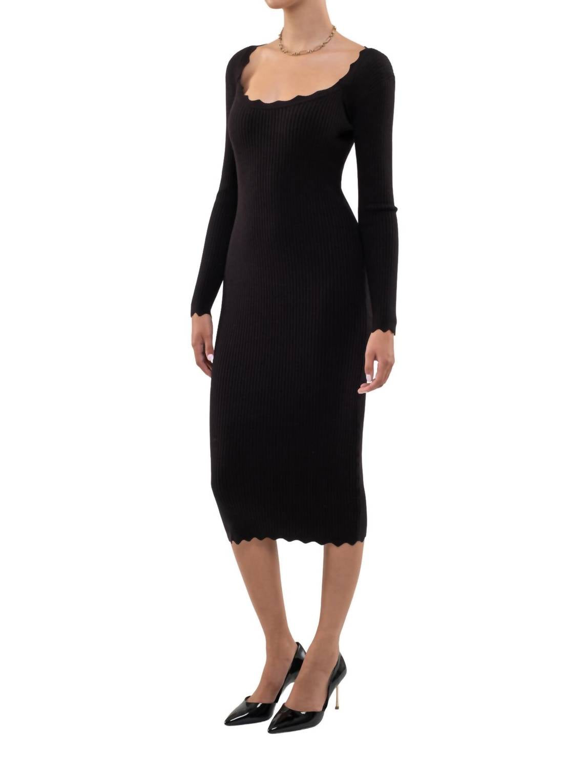 Blu Pepper - Scallop Ribbed Dress