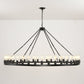 64 Inch Matte Black Wagon Wheel Chandelier With 30 Lights