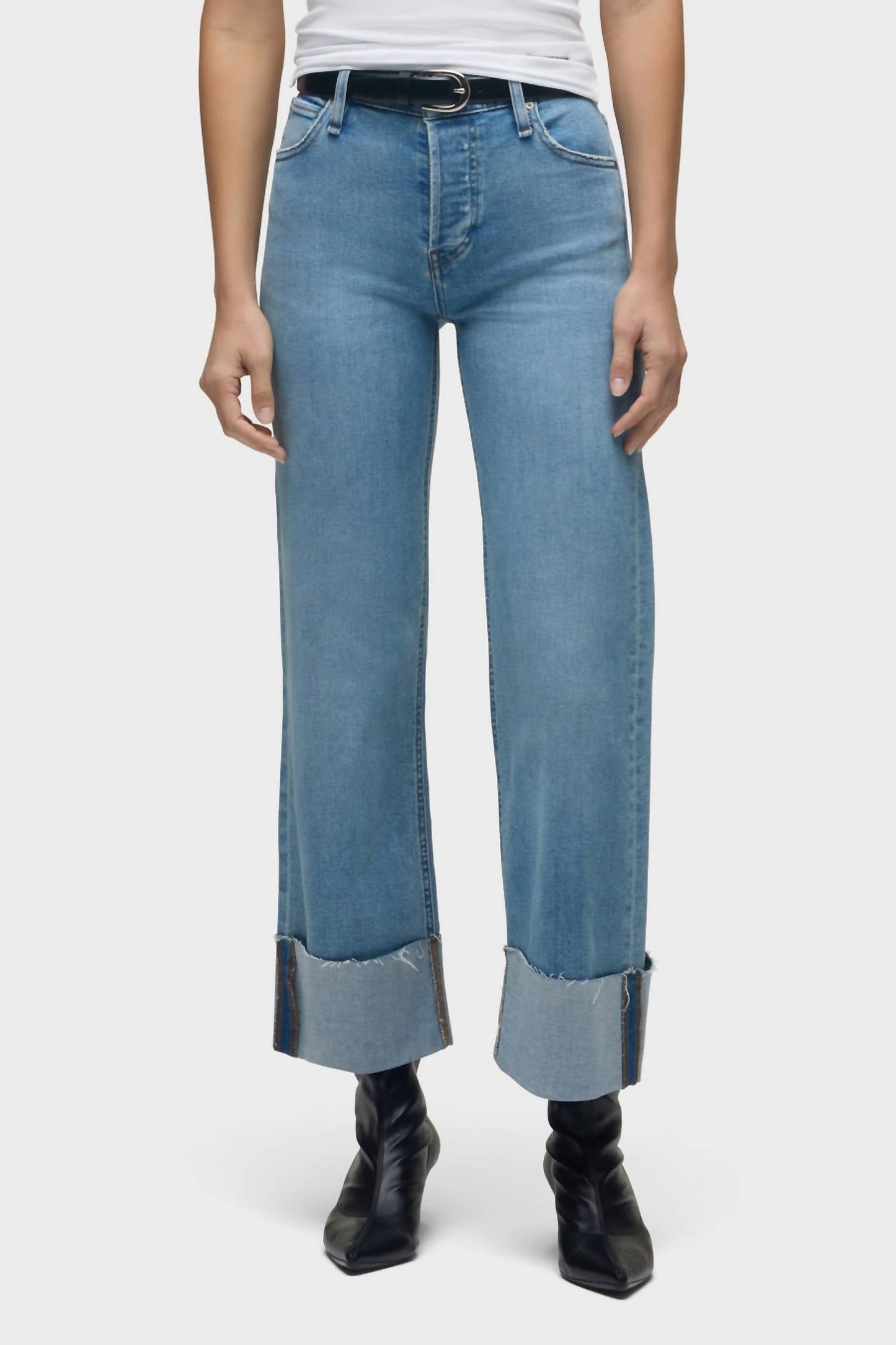 Hudson - Rosie High Rise Wide Leg Ankle Cuff Jean