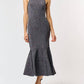 Lalavon - Shimmer Sleeveless Mermaid Midi Dress