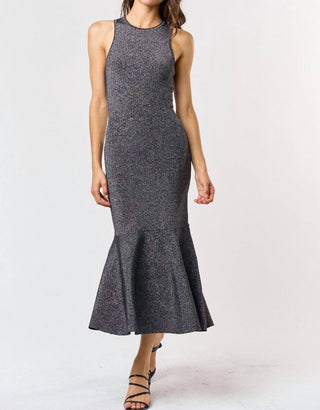 Lalavon - Shimmer Sleeveless Mermaid Midi Dress