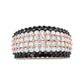 18K Rose Gold 2 1/5 Cttw Black and White Diamond 6 Row Band Ring (F-G and Black Color, VS1-VS2 Clarity) - Ring Size 7