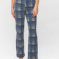Judy Blue - High Waist Plaid Vintage Look Straight Leg Jeans