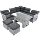 Outdoor Furniture Set Patio Rattan with Recliners and Tables