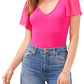 1. Camiseta de manga curta STATE em malha canelada, rosa-baga, tamanho M