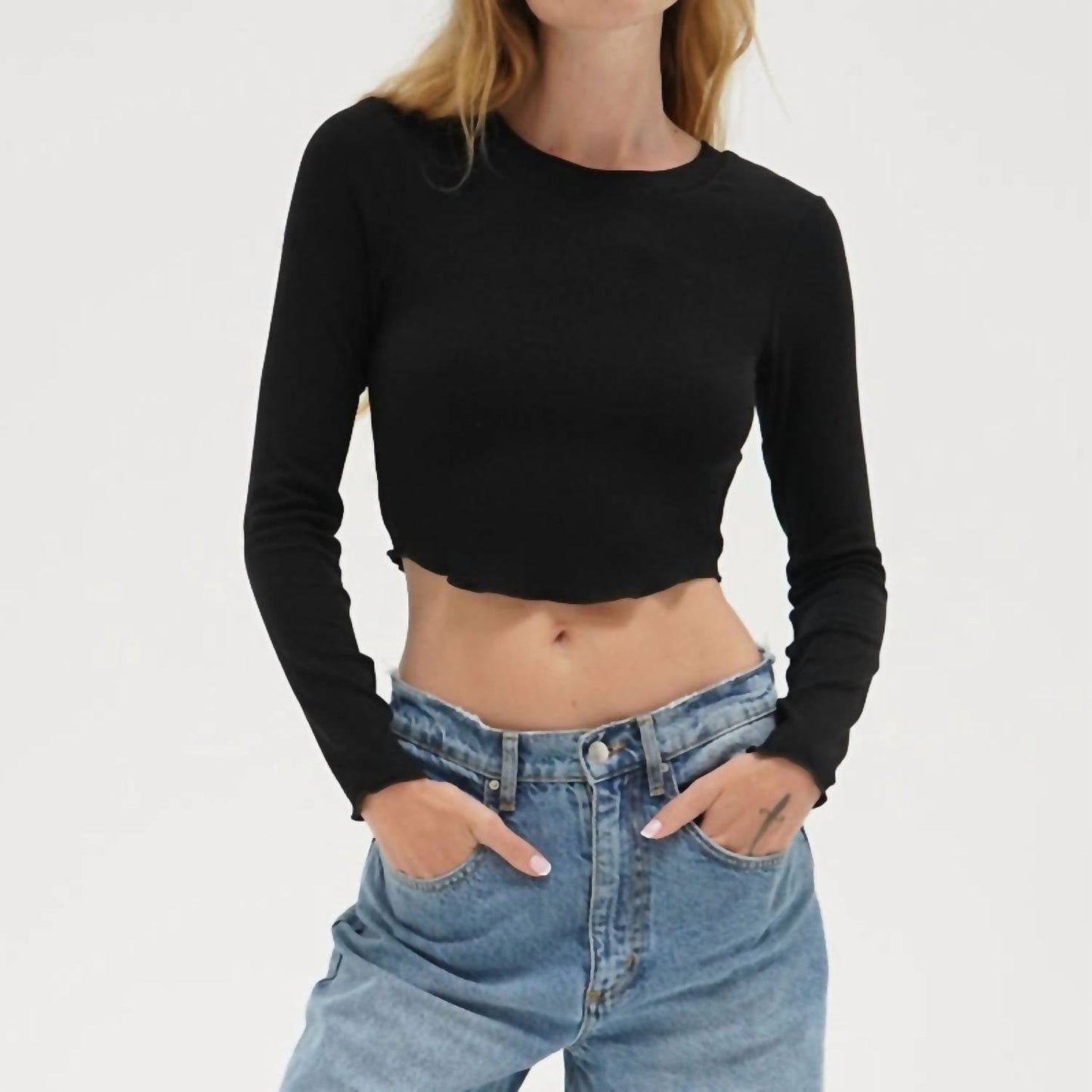 Lna - Arya Ribbed Long Sleeve Top