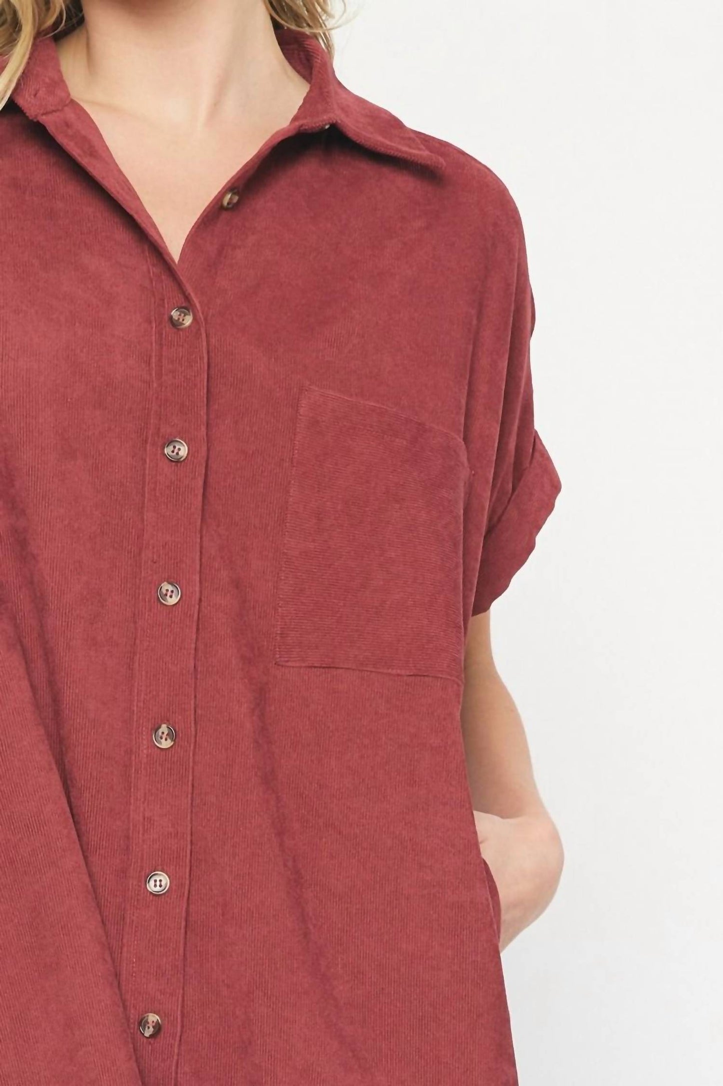 Entro - Corduroy Shirt Dress