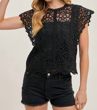 Bluivy - Blusa de crochê sem mangas em malha de renda