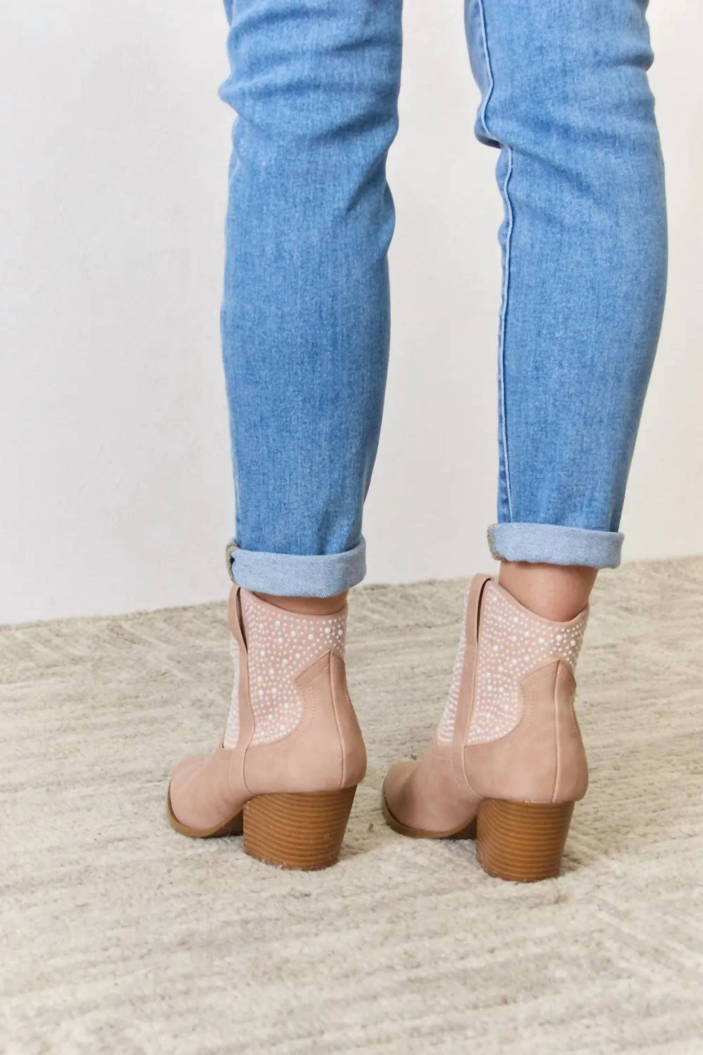 Trendsi - Women's East Lion Corp Rhinestone Ankle Cowgirl Booties