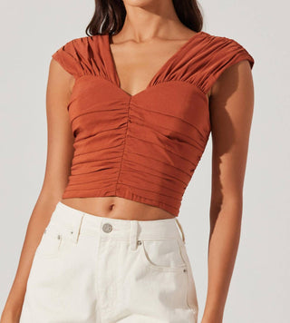 Astr - Samarra Ruched Crop Top