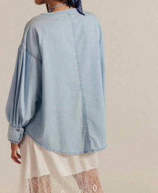 Free People - Denim Dreaming Pullover Top