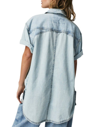 Free People - Blusa jeans curta
