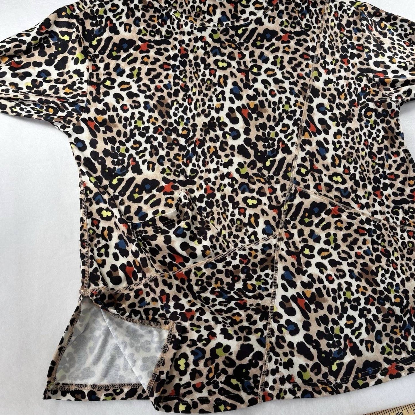 A La Carte - Women's Detachable Cowl Neck Animal Print Top