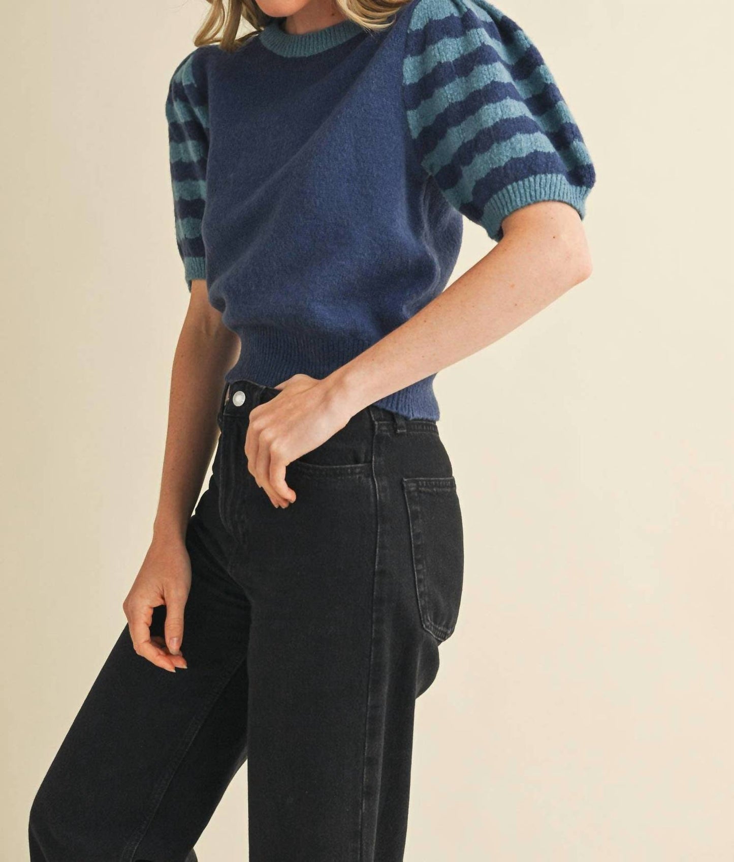 &Merci - Indy Striped Sweater Top