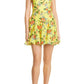 Alice + Olivia Ginny Floral Sleeveless Minidress in Floral Express Lemon Sorbet, Size 12