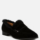 Rag Company - Women's Allie Fur Trim Suede Loafers