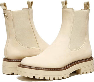 Sam Edelman - Botas femininas Laguna Leather Chelsea Moto com bico arredondado e cano curto