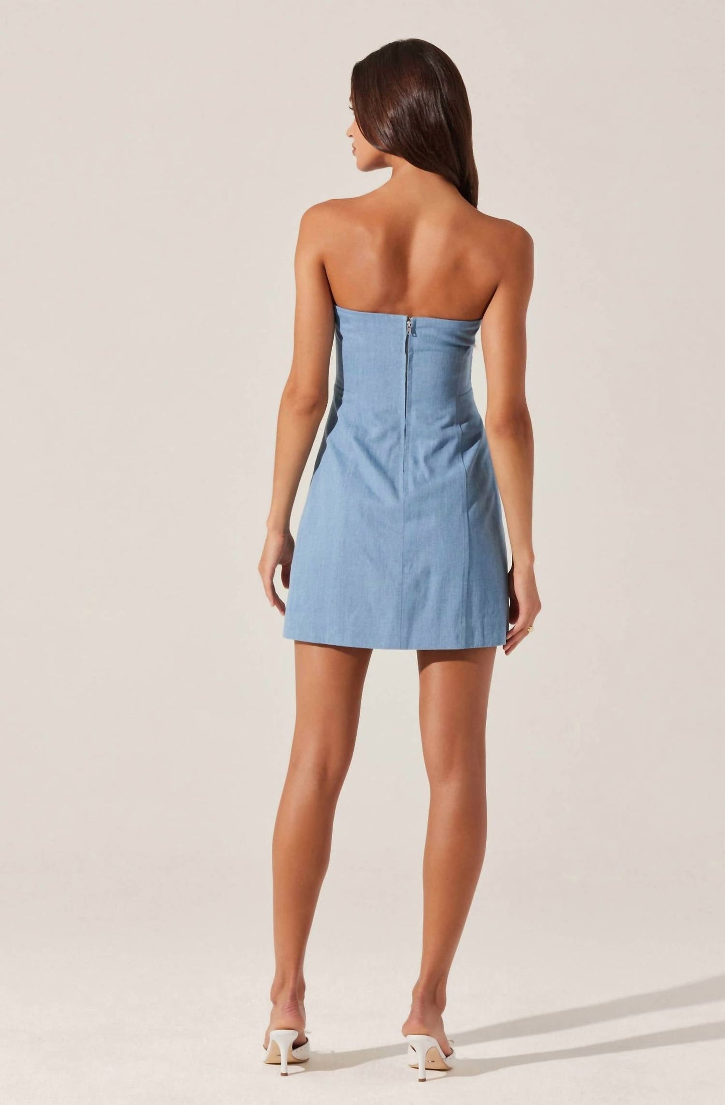 Astr - Mazzei Denim Strapless Mini Dress
