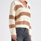 Elan - Striped V-neck Collared Sweater