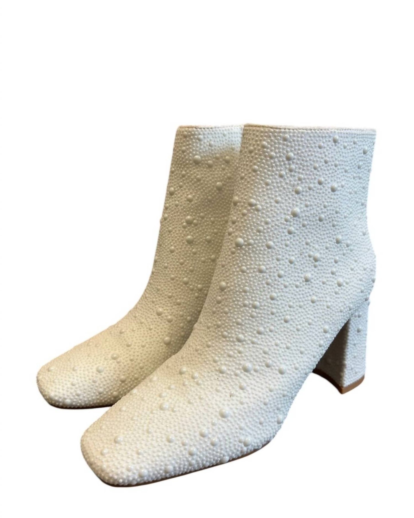 Beast Fashion - Women's Pearl Studded Booties