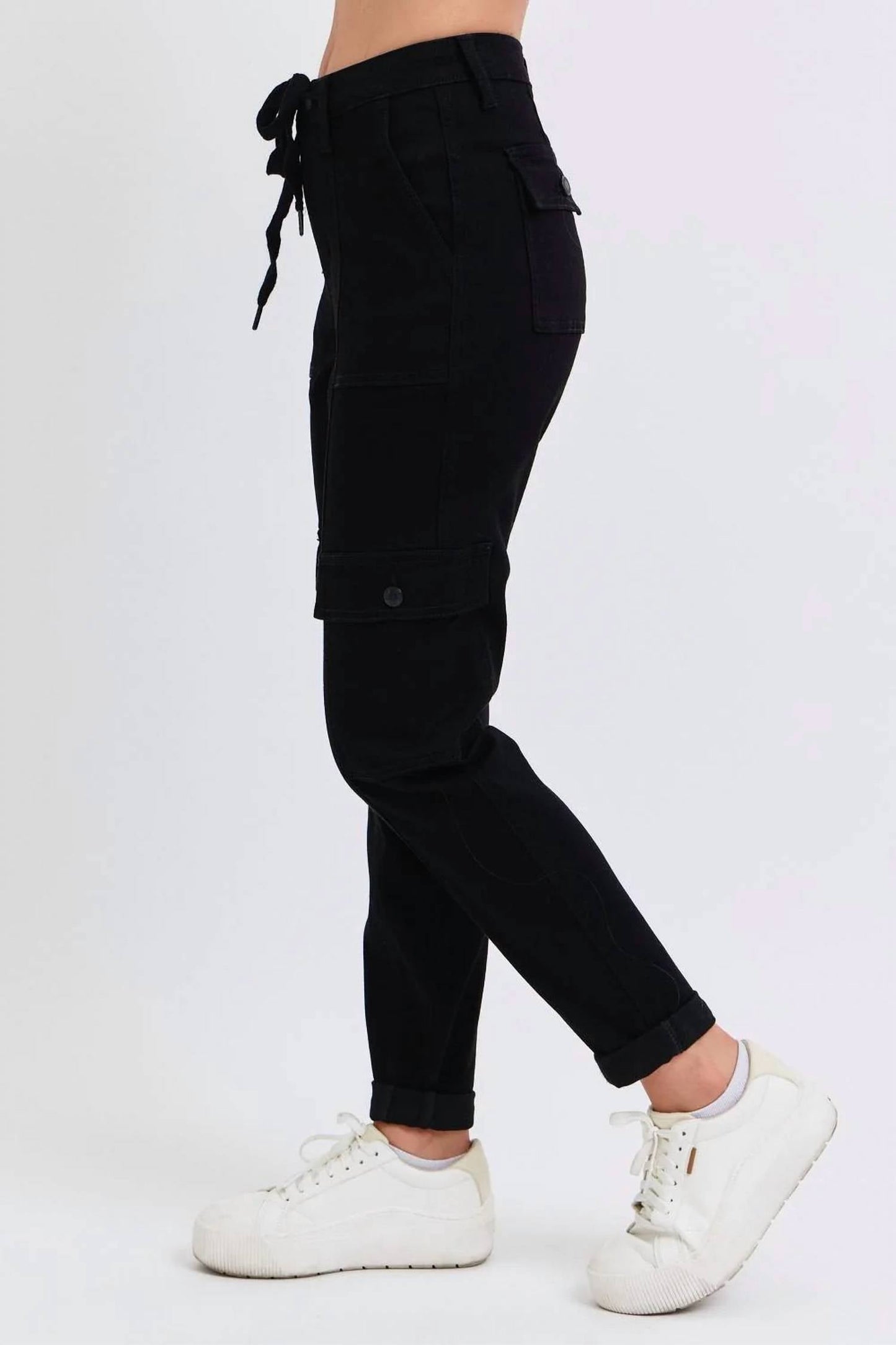 Judy Blue - High Waist Cargo Cuff Jogger Denim Jeans