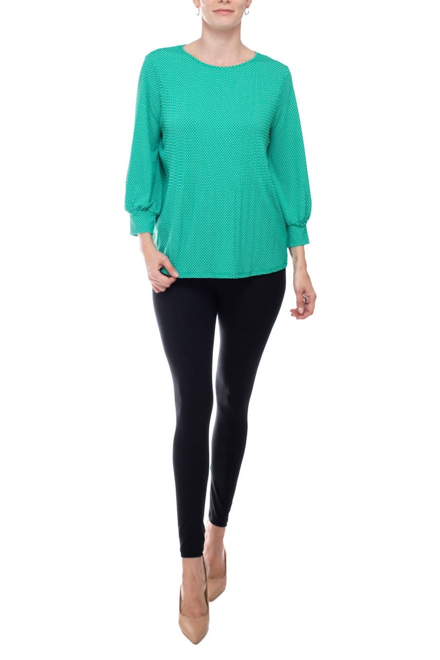 Adrianna Papell - Three-quarter Sleeve Crepe Top