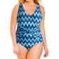 Always For Me - Plus Size V-Neck Twist Front One Piece Swimsuit