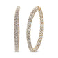 18K Rose Gold 6.90 Cttw Pave Set Diamond Inside Out Eternity Hoop Earrings (F-G Color, VS1-VS2 Clarity)