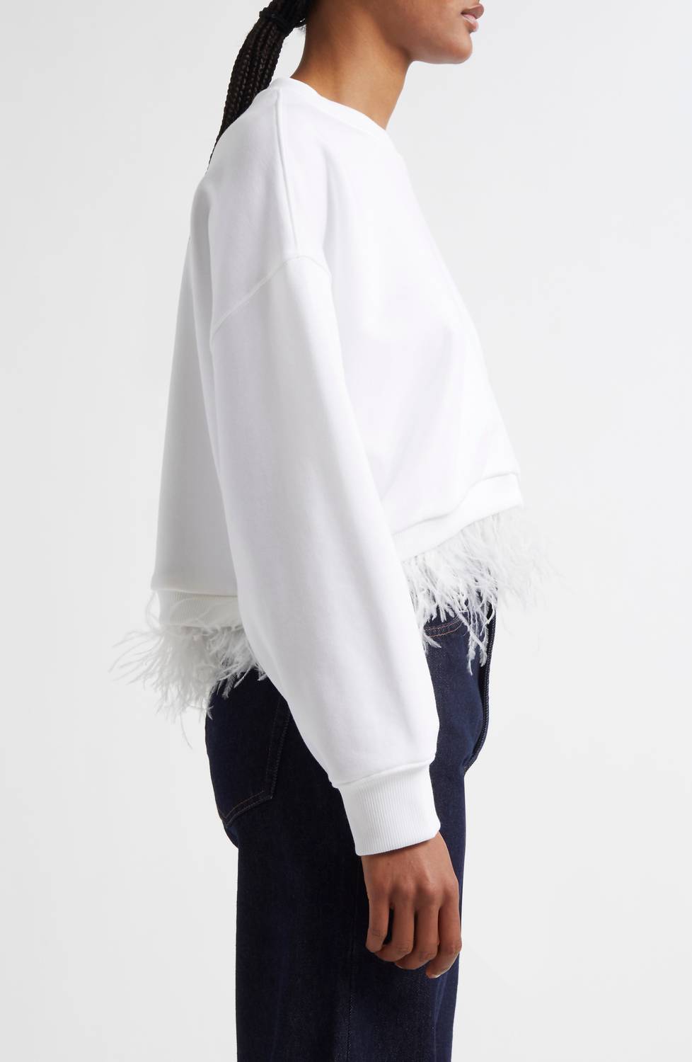 Cinq A Sept - Albertine Feather Trim Sweatshirt