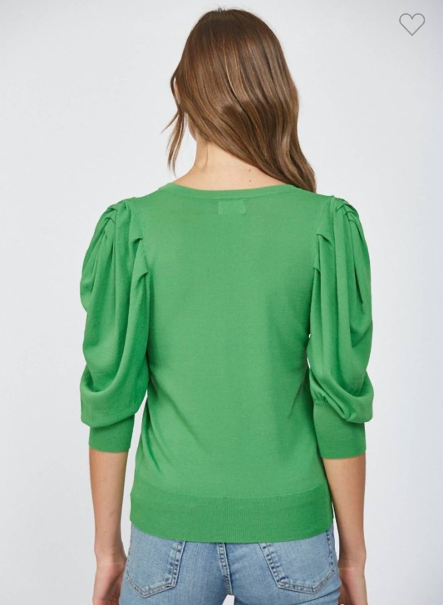 Fate - Puff Sleeve V Neck Sweater