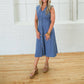 Tcec - V-neck Vintage Midi Dress