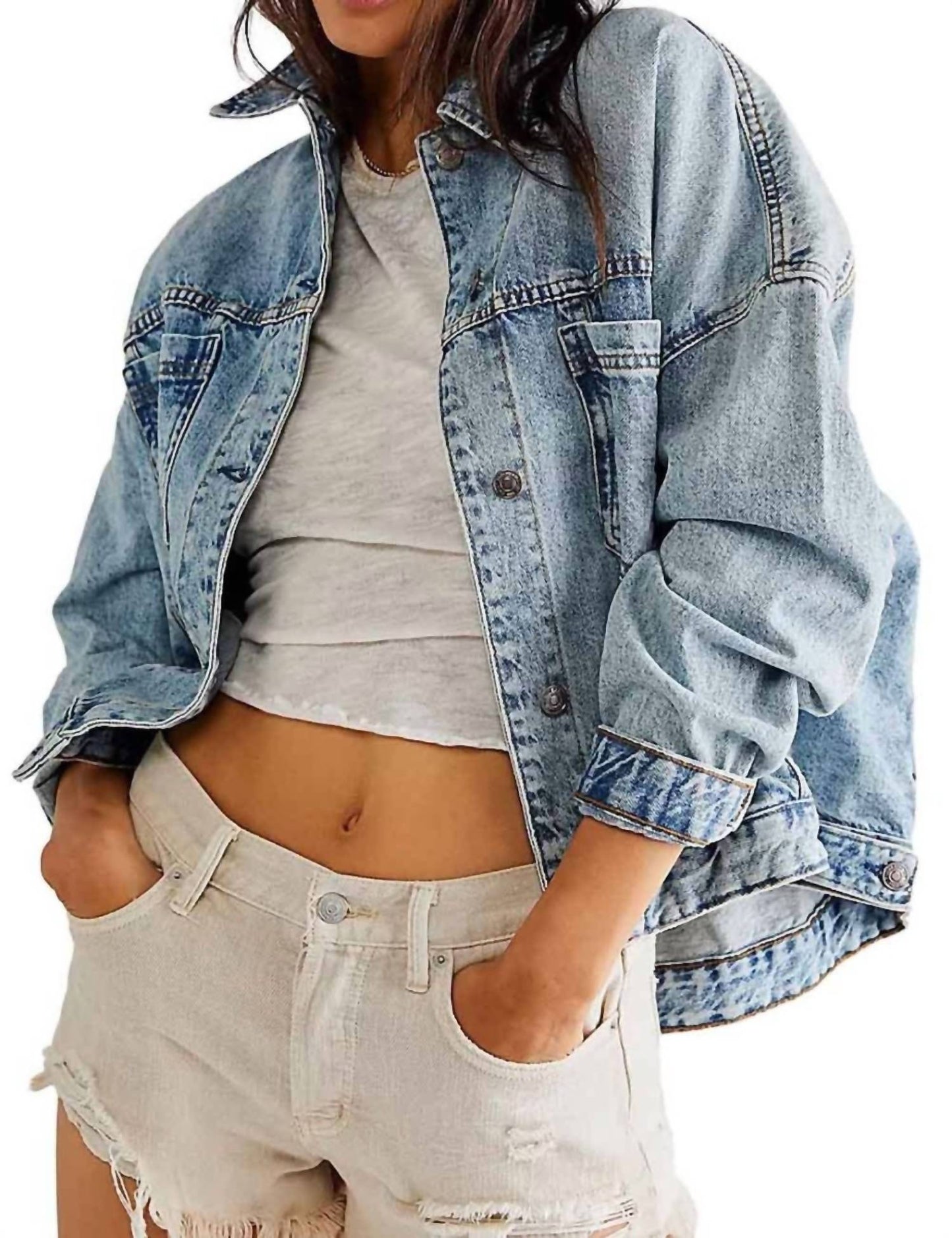 Dipped Shop - Trendy Loose Solid Jacket