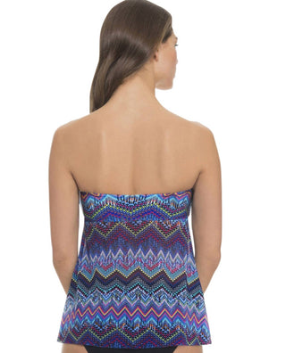 Perfil por Gottex - Top tipo tankini com alças largas e decote V