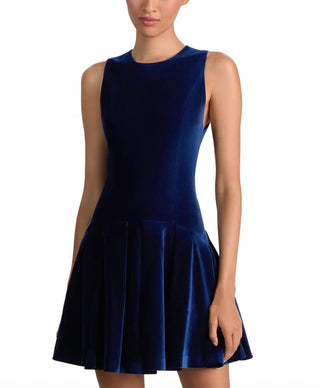 Alice + Olivia - Adley Velvet Drop-waist Mini Dress