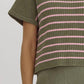 Entro - Mock Neck Striped Top