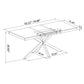 Rectangular Stretch Dining Table With 4 Chairs - Black / Gray