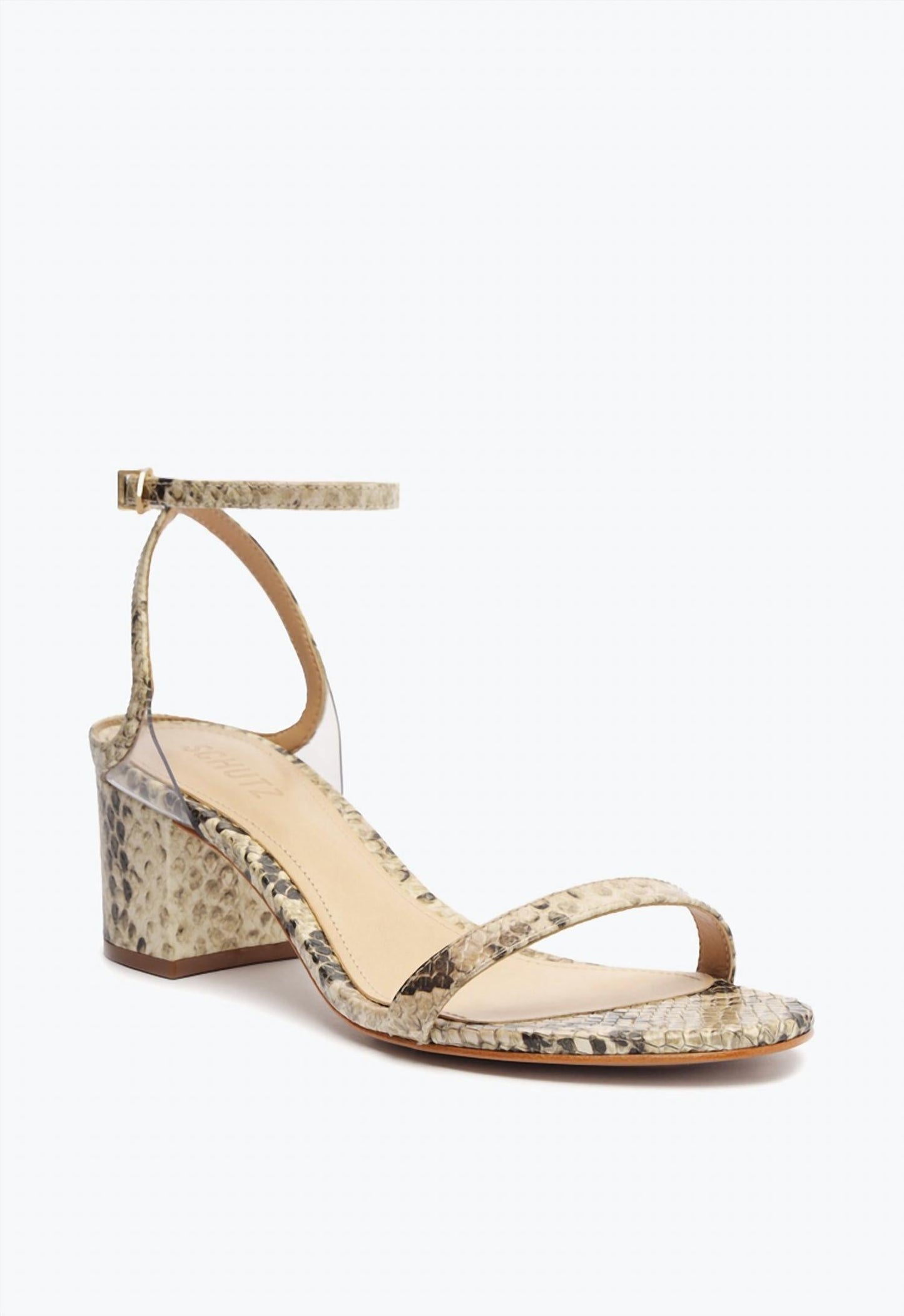 Schutz - Women's Skye Mid Snake Print Block Heel