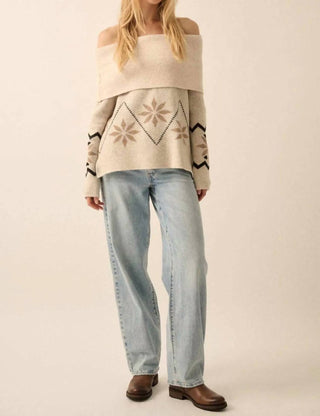 Promesa - Alpine Knit Off Shoulder Foldover Sweater