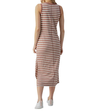 Santuário - Vestido longo com acabamento contrastante