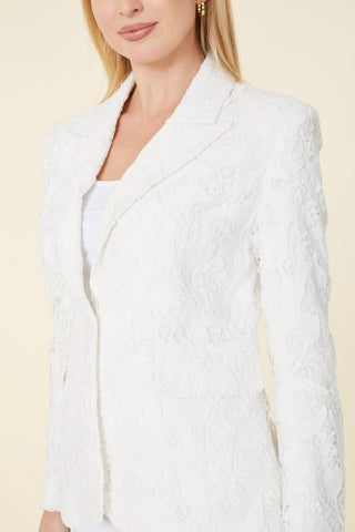 Dolce Cabo - Blazer de alfaiataria com renda floral