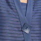 Joseph Ribkoff - Sheer Stripes Three-quarter Sleeves Asymmetric Jacket