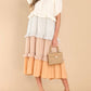 Entro - Colorblock Tiered Midi Dress