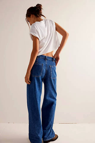 Free People - Calça Jeans Palmer com Punho