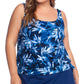 Maxine Of Hollywood - Plus Size Banded Scoop Blouson Tankini Top