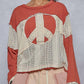 Pol - Peace Sign Crochet Patchwork Top