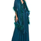 Badgley Mischka - Feather Wrap Sequin Gown
