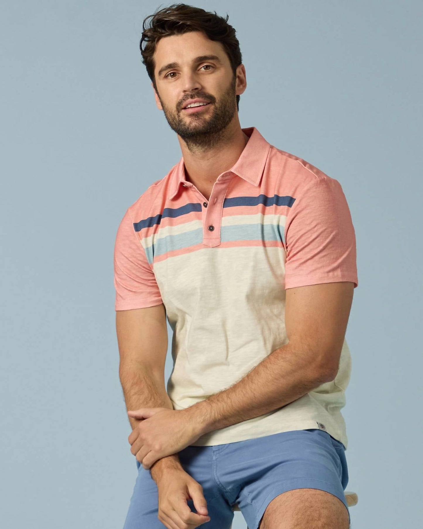 Flags & Anthem - Millville Chest Striped Slub Polo