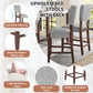 Set of 4 Mid-Century Modern Linen Upholstered Bar Stools